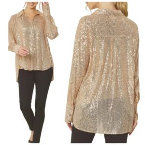 Entro Sequin Button Up Women's Top.
